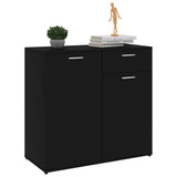 Sideboard Black 80x36x75 cm Engineered Wood - Top-Down View