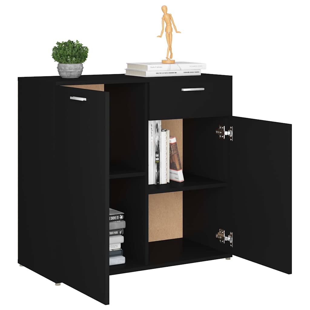 Sideboard Black 80x36x75 cm Engineered Wood