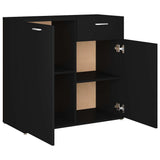 Sideboard Black 80x36x75 cm Engineered Wood - Rear View