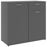 Sideboard Grey 80x36x75 cm Engineered Wood - Front View