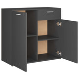 Sideboard Grey 80x36x75 cm Engineered Wood - Rear View