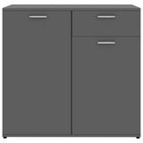 Sideboard Grey 80x36x75 cm Engineered Wood - Close-Up Angle