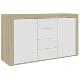 Sideboard White and Sonoma Oak 120x36x69 cm Engineered Wood