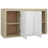 Sideboard White and Sonoma Oak 120x36x69 cm Engineered Wood