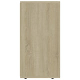 Sideboard White and Sonoma Oak 120x36x69 cm Engineered Wood