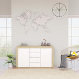 Sideboard White and Sonoma Oak 120x36x69 cm Engineered Wood