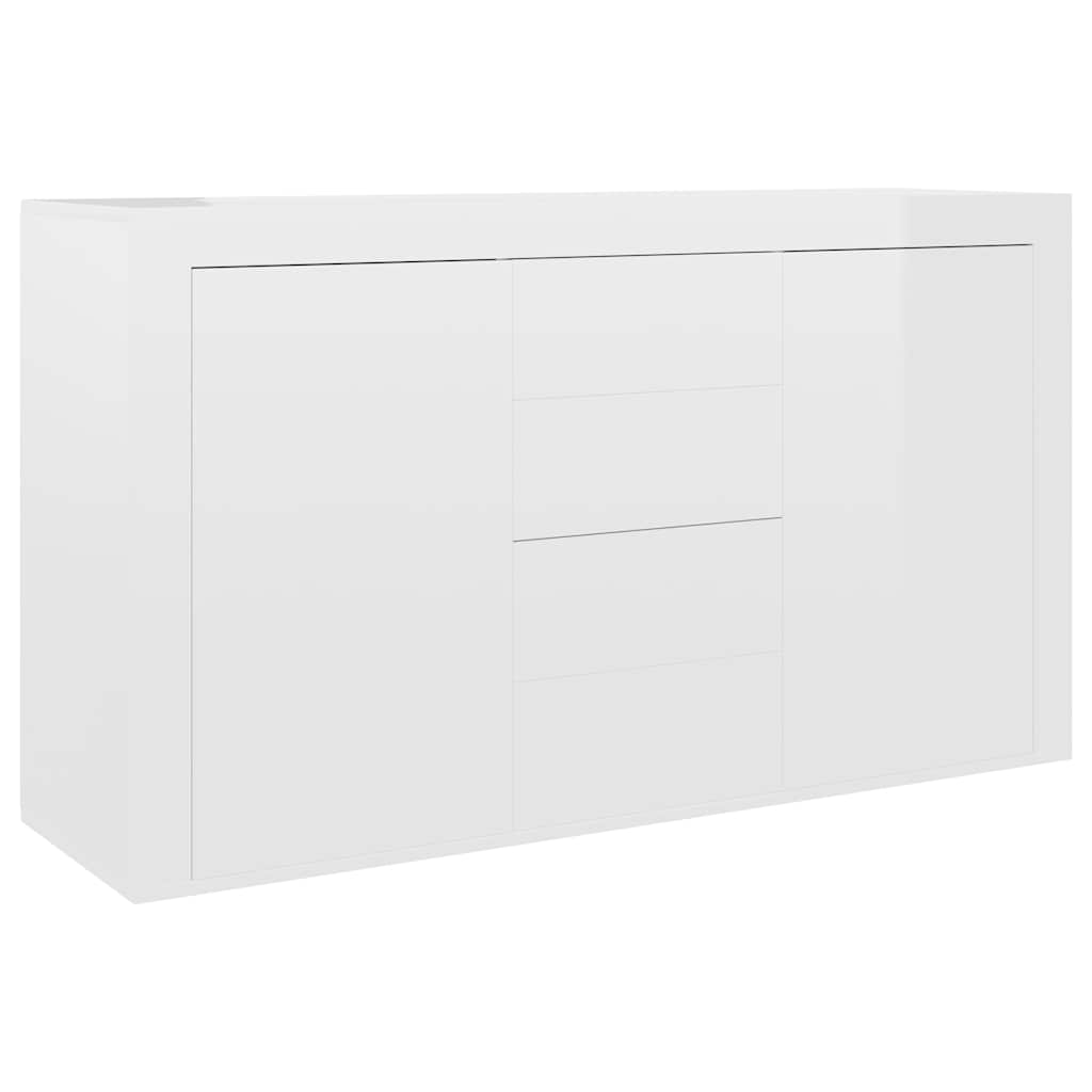 Sideboard High Gloss White 120x36x69 cm Engineered Wood