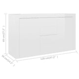 Sideboard High Gloss White 120x36x69 cm Engineered Wood