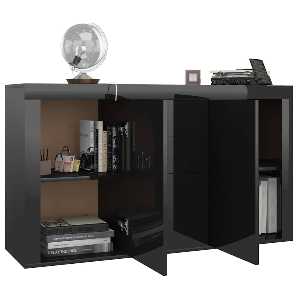 Sideboard High Gloss Black 120x36x69 cm Engineered Wood