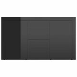 Sideboard High Gloss Black 120x36x69 cm Engineered Wood - Rear View
