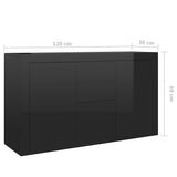 Sideboard High Gloss Black 120x36x69 cm Engineered Wood