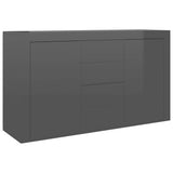 Sideboard High Gloss Grey 120x36x69 cm Engineered Wood
