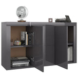 Sideboard High Gloss Grey 120x36x69 cm Engineered Wood