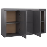 Sideboard High Gloss Grey 120x36x69 cm Engineered Wood