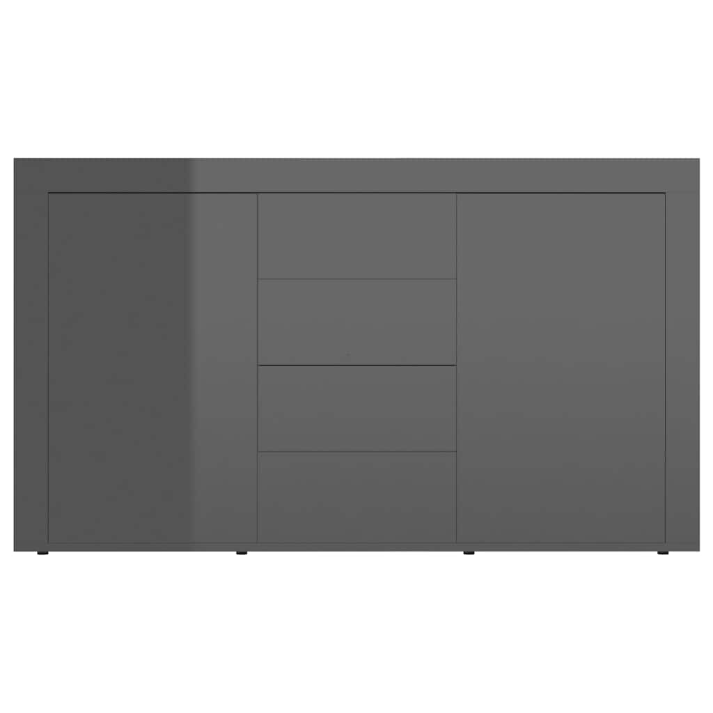 Sideboard High Gloss Grey 120x36x69 cm Engineered Wood