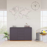 Sideboard High Gloss Grey 120x36x69 cm Engineered Wood