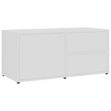 TV Cabinet White 80x34x36 cm Engineered Wood - Front View