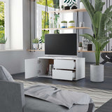 TV Cabinet White 80x34x36 cm Engineered Wood - Side View