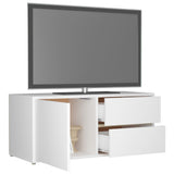 TV Cabinet White 80x34x36 cm Engineered Wood - 45-Degree Angle