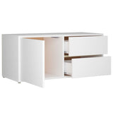 TV Cabinet White 80x34x36 cm Engineered Wood - Rear View