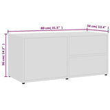 TV Cabinet White 80x34x36 cm Engineered Wood - Extra Image