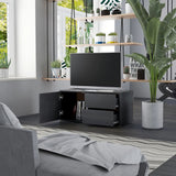TV Cabinet Grey 80x34x36 cm Engineered Wood - Side View