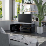 TV Cabinet High Gloss Black 80x34x36 cm Engineered Wood