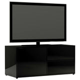 TV Cabinet High Gloss Black 80x34x36 cm Engineered Wood - Rear View