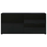 TV Cabinet High Gloss Black 80x34x36 cm Engineered Wood - Low Angle