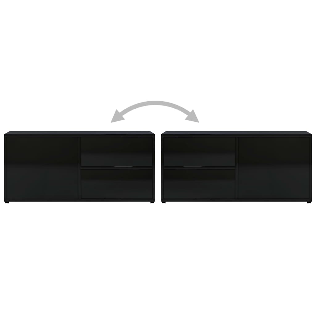 TV Cabinet High Gloss Black 80x34x36 cm Engineered Wood