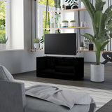 TV Cabinet High Gloss Black 80x34x36 cm Engineered Wood