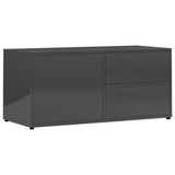 TV Cabinet High Gloss Grey 80x34x36 cm Engineered Wood - Front View