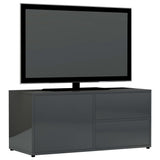 TV Cabinet High Gloss Grey 80x34x36 cm Engineered Wood - Top-Down View