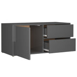 TV Cabinet High Gloss Grey 80x34x36 cm Engineered Wood - Rear View