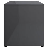 TV Cabinet High Gloss Grey 80x34x36 cm Engineered Wood - Close-Up Angle