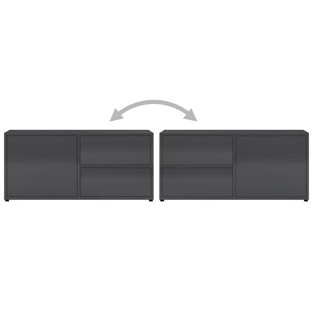 TV Cabinet High Gloss Grey 80x34x36 cm Engineered Wood