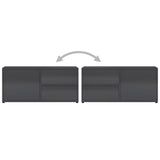 TV Cabinet High Gloss Grey 80x34x36 cm Engineered Wood - Extra Image