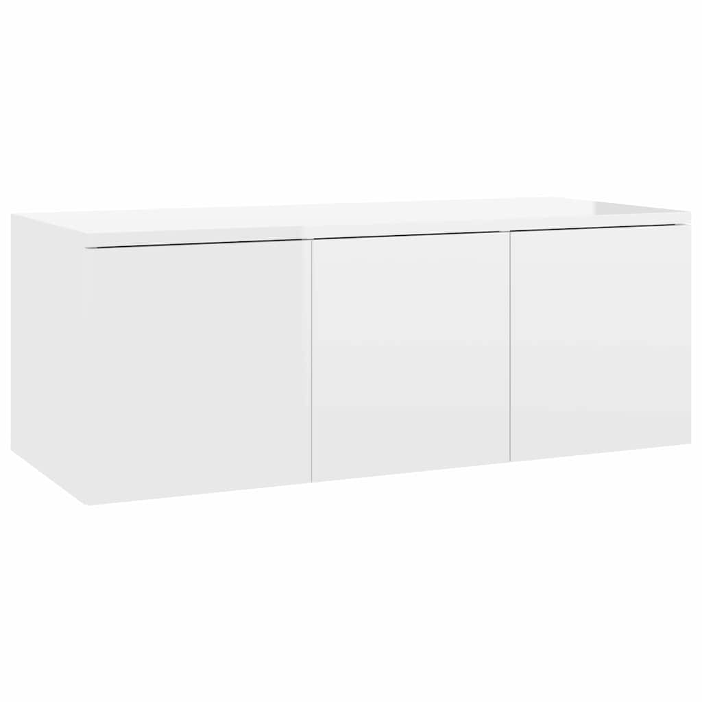 TV Cabinet High Gloss White 80x34x30 cm Engineered Wood