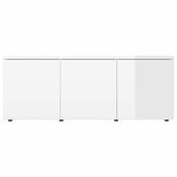 TV Cabinet High Gloss White 80x34x30 cm Engineered Wood - 45-Degree Angle