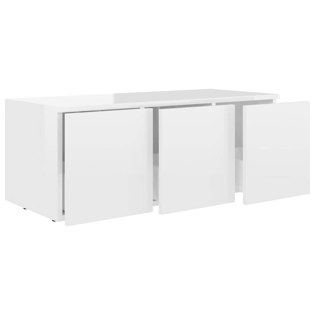 TV Cabinet High Gloss White 80x34x30 cm Engineered Wood