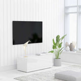 TV Cabinet High Gloss White 80x34x30 cm Engineered Wood
