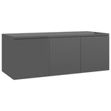 TV Cabinet High Gloss Grey 80x34x30 cm Engineered Wood - Front View