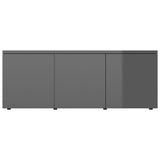 TV Cabinet High Gloss Grey 80x34x30 cm Engineered Wood - 45-Degree Angle