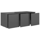 TV Cabinet High Gloss Grey 80x34x30 cm Engineered Wood - Rear View
