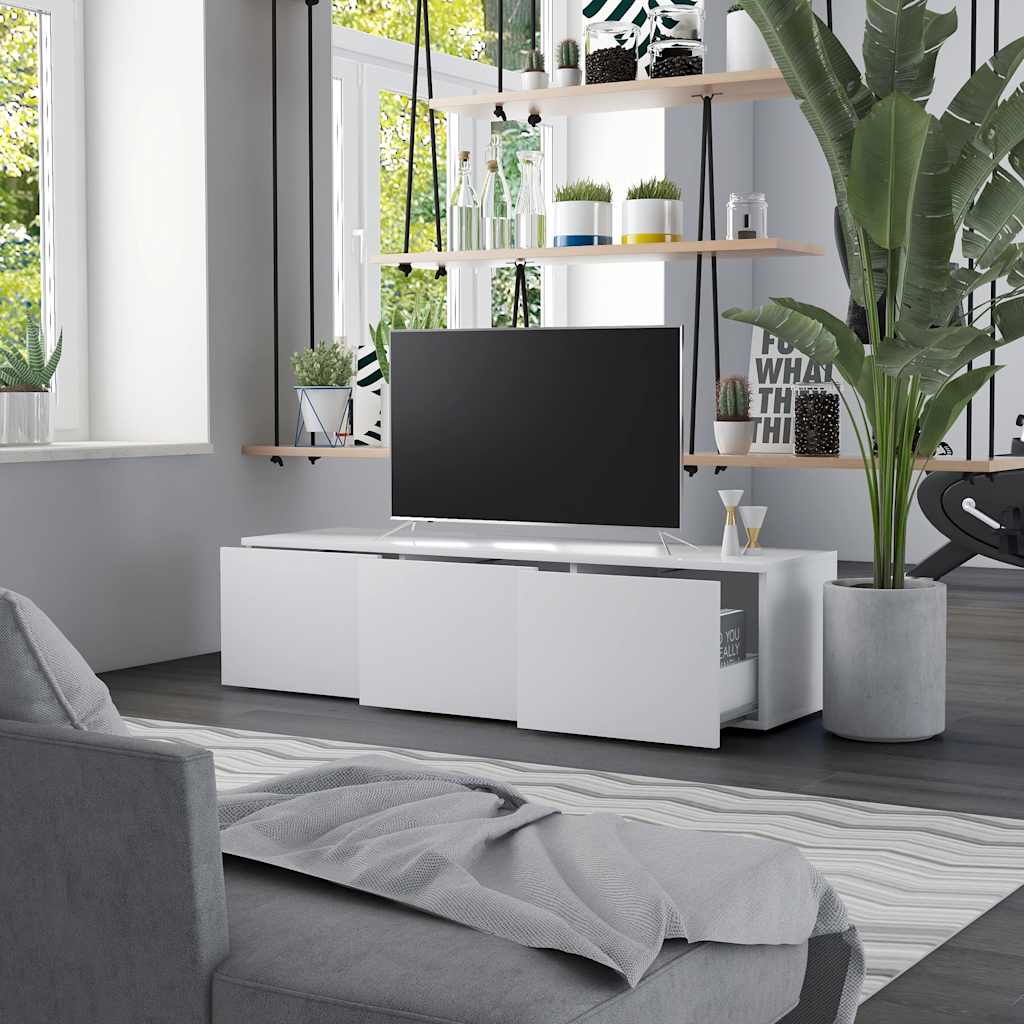 TV Cabinet White 120x34x30 cm Engineered Wood