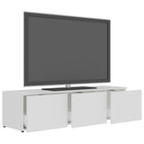TV Cabinet White 120x34x30 cm Engineered Wood - Close-Up Angle