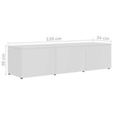 TV Cabinet White 120x34x30 cm Engineered Wood - Extra Image