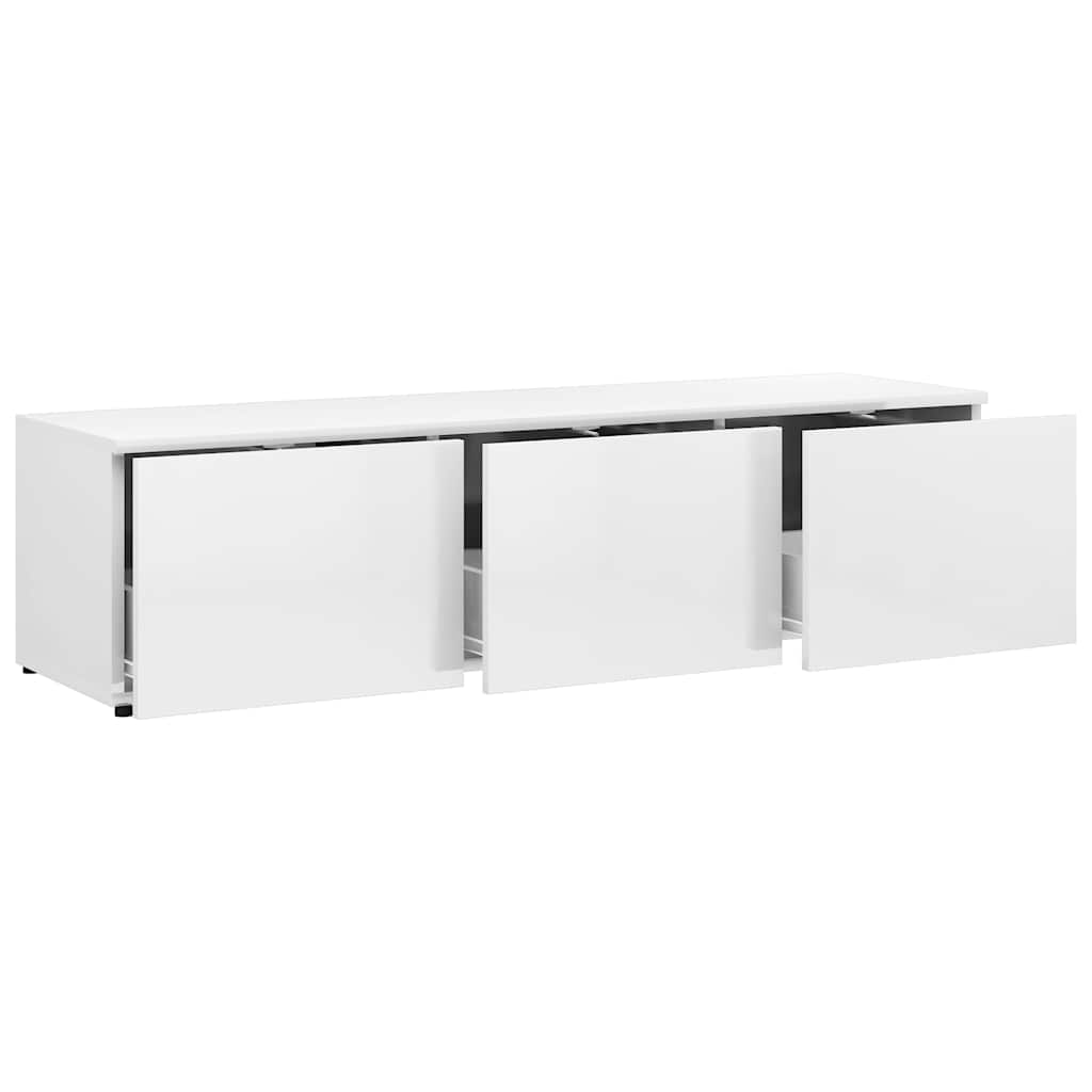 TV Cabinet High Gloss White 120x34x30 cm Engineered Wood
