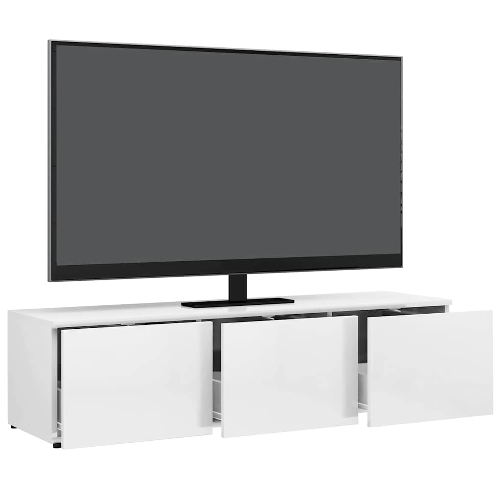 TV Cabinet High Gloss White 120x34x30 cm Engineered Wood