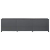 TV Cabinet High Gloss Grey 120x34x30 cm Engineered Wood - 45-Degree Angle